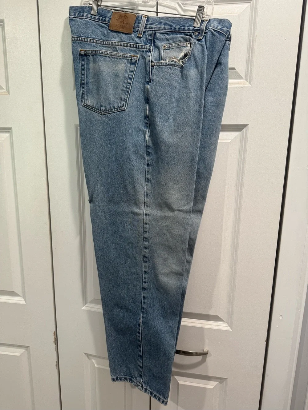 Men's Straight Light Blue Jeans - Classic Casual Fit 42x32